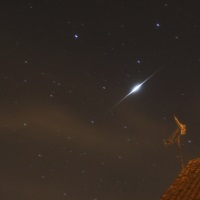 Iridium flare in Leo, photographed by David Morris.